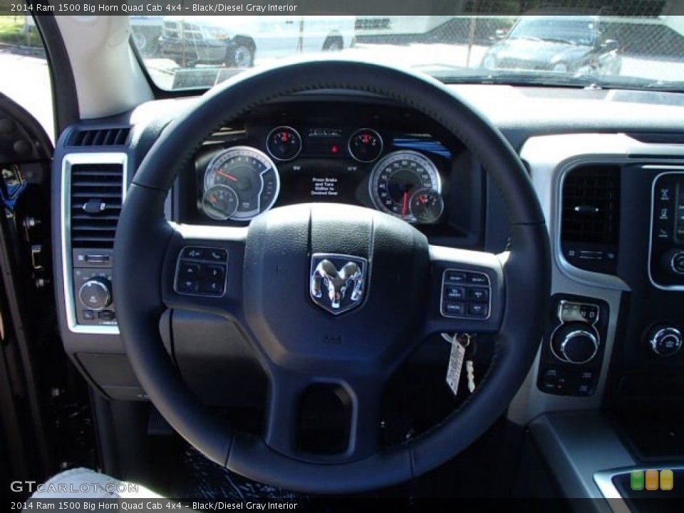 Black/Diesel Gray Interior Steering Wheel for the 2014 Ram 1500 Big Horn Quad Cab 4x4 #85312661