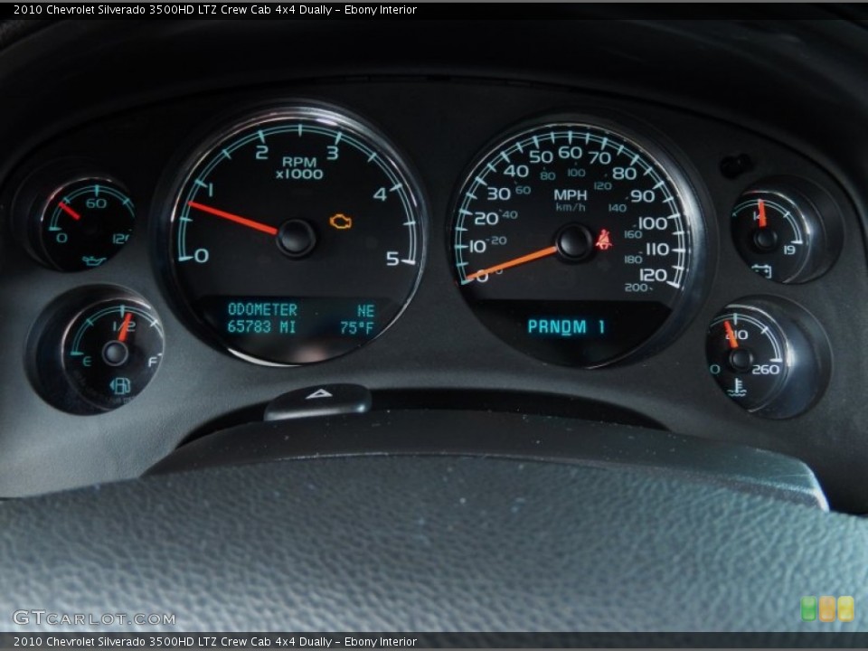 Ebony Interior Gauges for the 2010 Chevrolet Silverado 3500HD LTZ Crew Cab 4x4 Dually #85316555