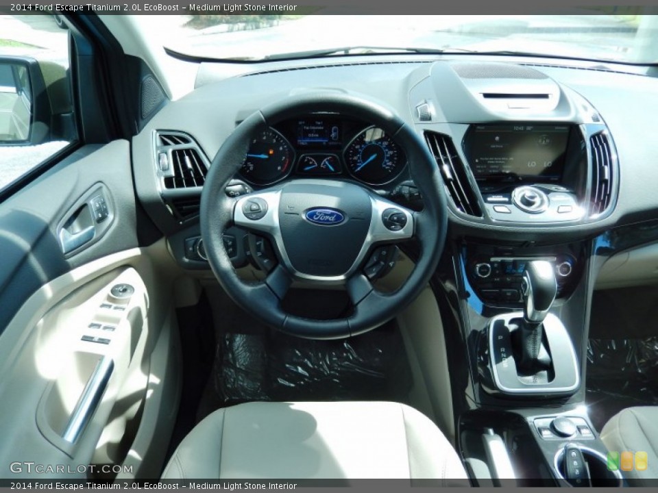 Medium Light Stone Interior Dashboard for the 2014 Ford Escape Titanium 2.0L EcoBoost #85319111