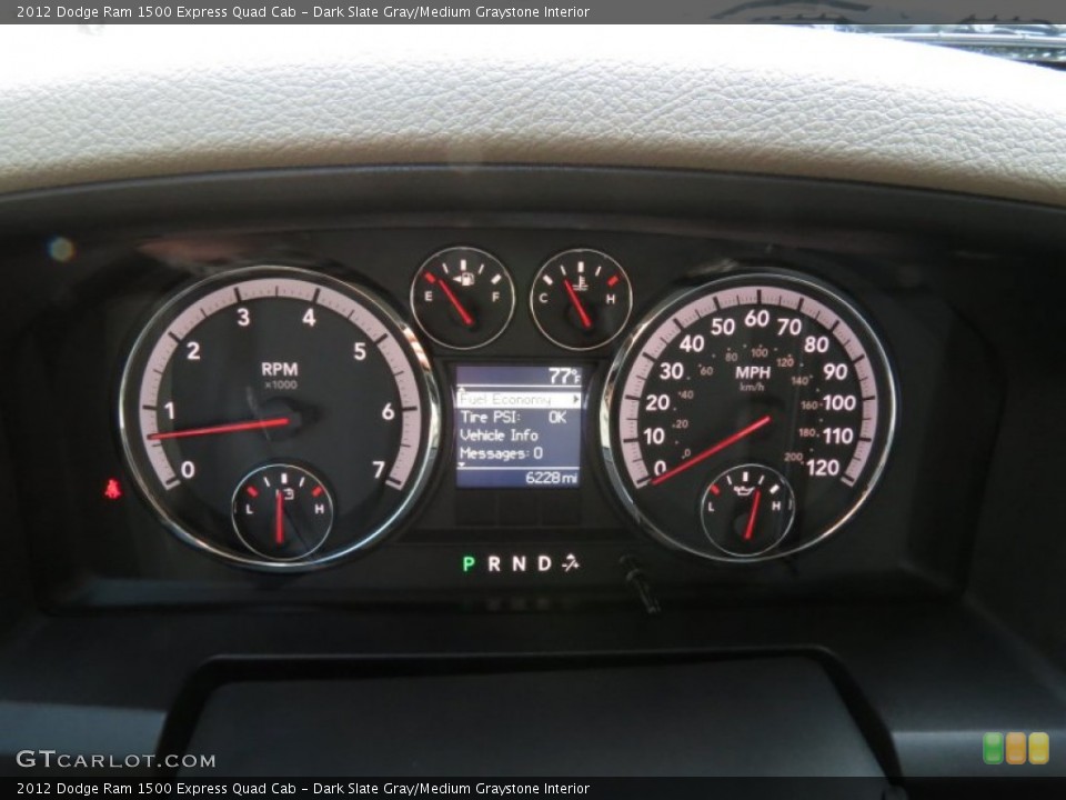 Dark Slate Gray/Medium Graystone Interior Gauges for the 2012 Dodge Ram 1500 Express Quad Cab #85344782