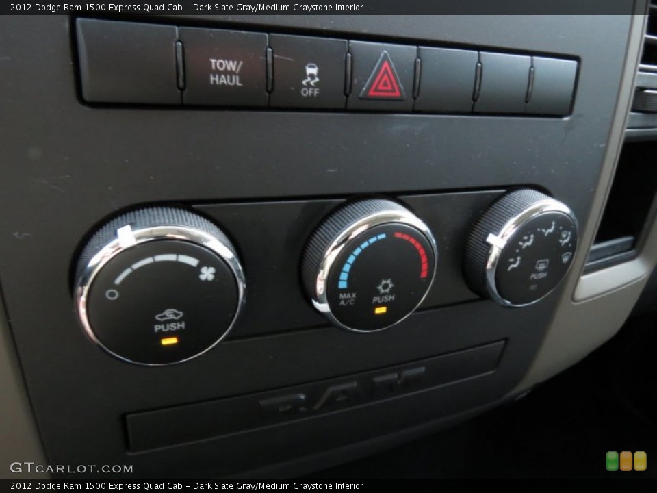 Dark Slate Gray/Medium Graystone Interior Controls for the 2012 Dodge Ram 1500 Express Quad Cab #85344842