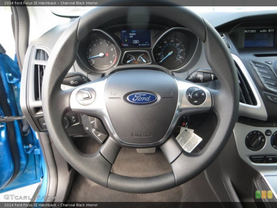 Charcoal Black Interior Steering Wheel for the 2014 Ford Focus SE Hatchback #85348916