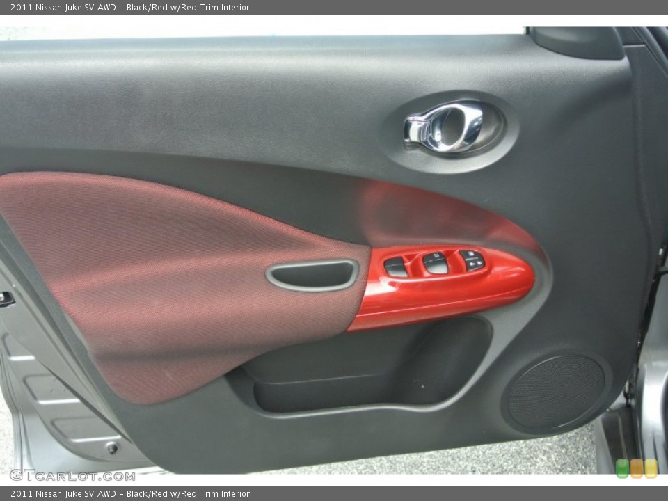 Black/Red w/Red Trim Interior Door Panel for the 2011 Nissan Juke SV AWD #85352264