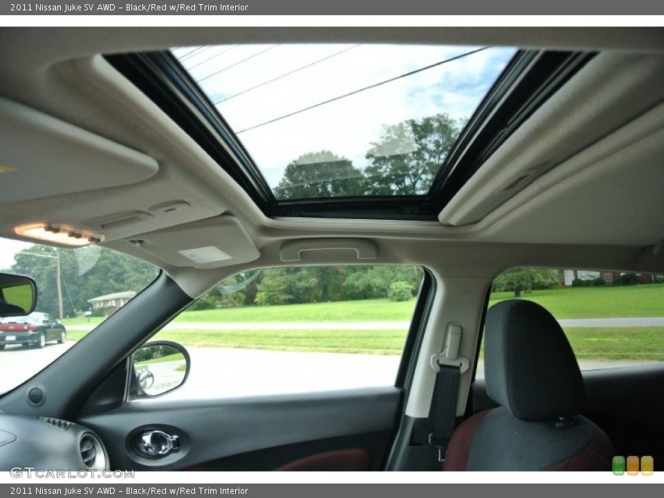 Black/Red w/Red Trim Interior Sunroof for the 2011 Nissan Juke SV AWD #85352279