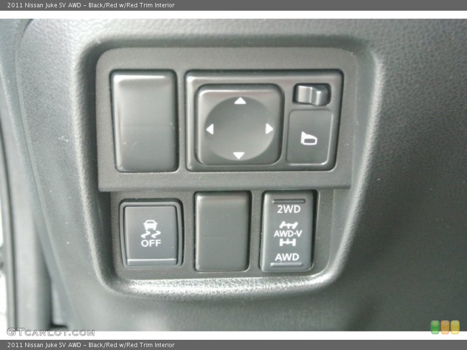 Black/Red w/Red Trim Interior Controls for the 2011 Nissan Juke SV AWD #85352288