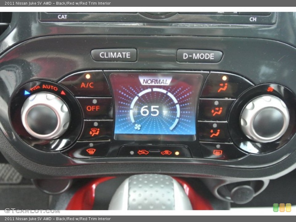 Black/Red w/Red Trim Interior Controls for the 2011 Nissan Juke SV AWD #85352306