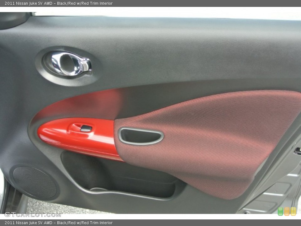 Black/Red w/Red Trim Interior Door Panel for the 2011 Nissan Juke SV AWD #85352378