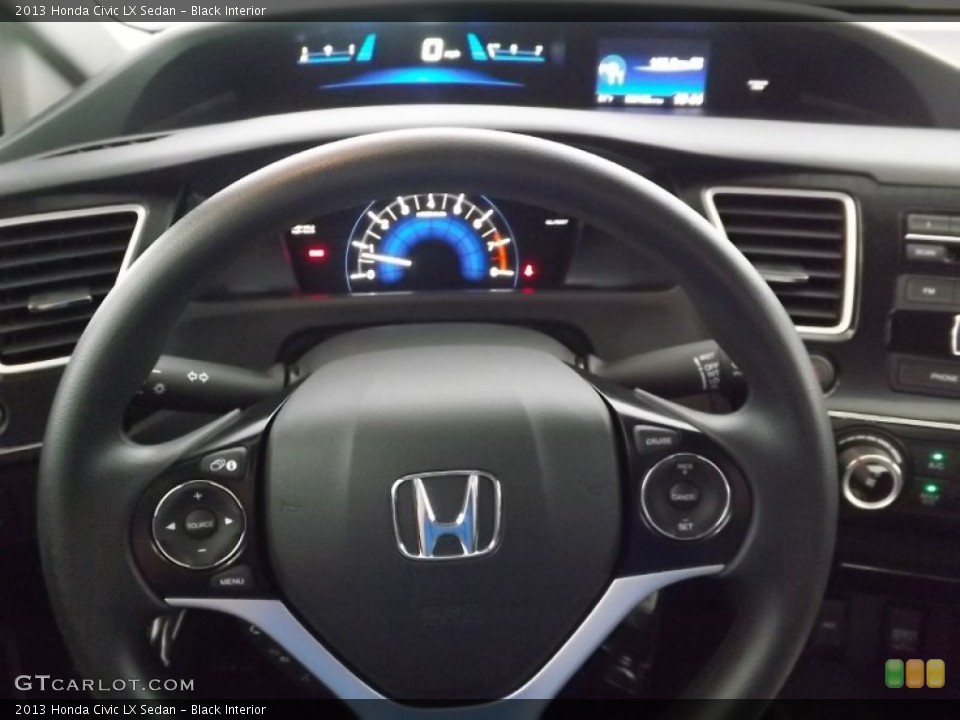Black Interior Steering Wheel for the 2013 Honda Civic LX Sedan #85369807
