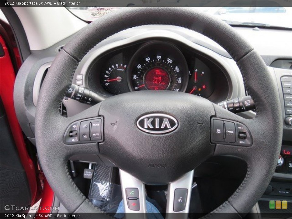 Black Interior Steering Wheel for the 2012 Kia Sportage SX AWD #85375113