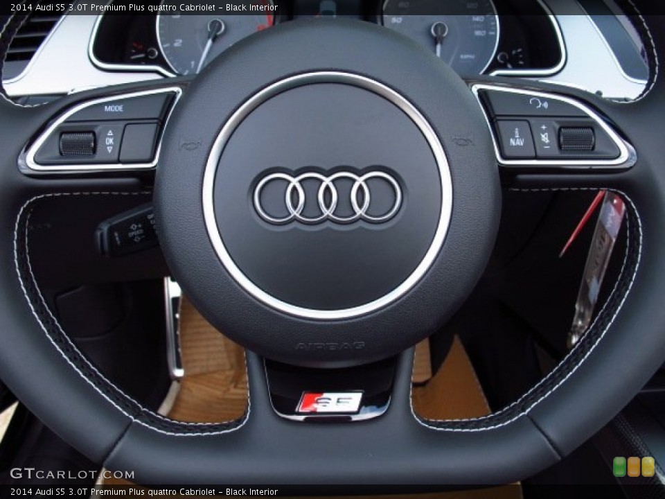 Black Interior Steering Wheel for the 2014 Audi S5 3.0T Premium Plus quattro Cabriolet #85393411