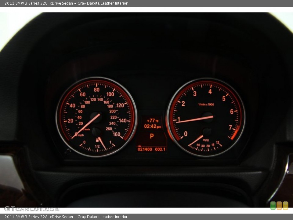 Gray Dakota Leather Interior Gauges for the 2011 BMW 3 Series 328i xDrive Sedan #85398145