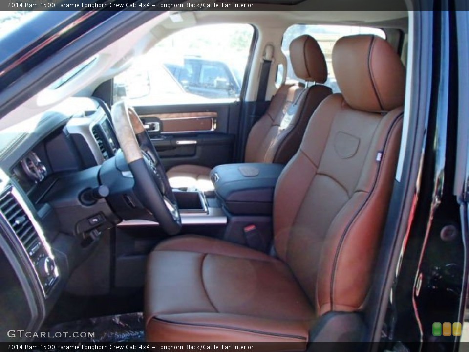 Longhorn Black/Cattle Tan Interior Front Seat for the 2014 Ram 1500 Laramie Longhorn Crew Cab 4x4 #85416789