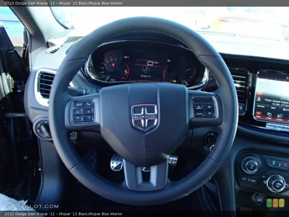 Mopar '13 Black/Mopar Blue Interior Steering Wheel for the 2013 Dodge Dart Mopar '13 #85417446