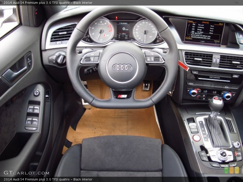 Black Interior Steering Wheel for the 2014 Audi S4 Premium plus 3.0 TFSI quattro #85423518