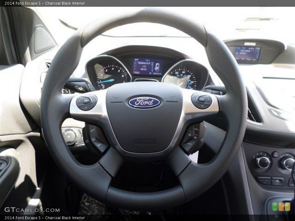 Charcoal Black Interior Steering Wheel for the 2014 Ford Escape S #85429143