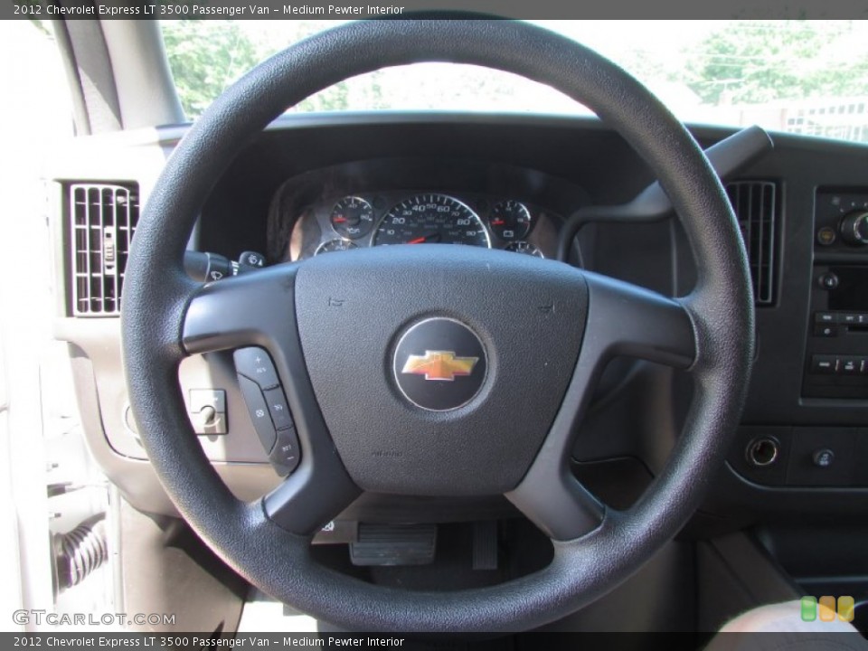 Medium Pewter Interior Steering Wheel for the 2012 Chevrolet Express LT 3500 Passenger Van #85432467