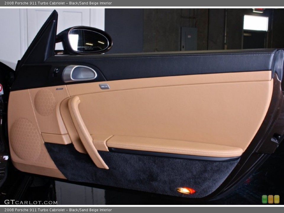Black/Sand Beige Interior Door Panel for the 2008 Porsche 911 Turbo Cabriolet #85433457