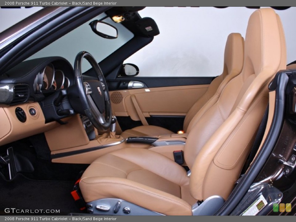 Black/Sand Beige Interior Photo for the 2008 Porsche 911 Turbo Cabriolet #85433505