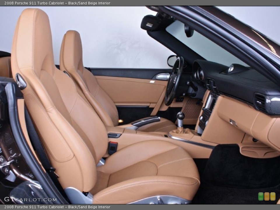 Black/Sand Beige Interior Front Seat for the 2008 Porsche 911 Turbo Cabriolet #85433547