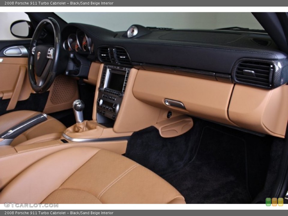 Black/Sand Beige Interior Dashboard for the 2008 Porsche 911 Turbo Cabriolet #85433616