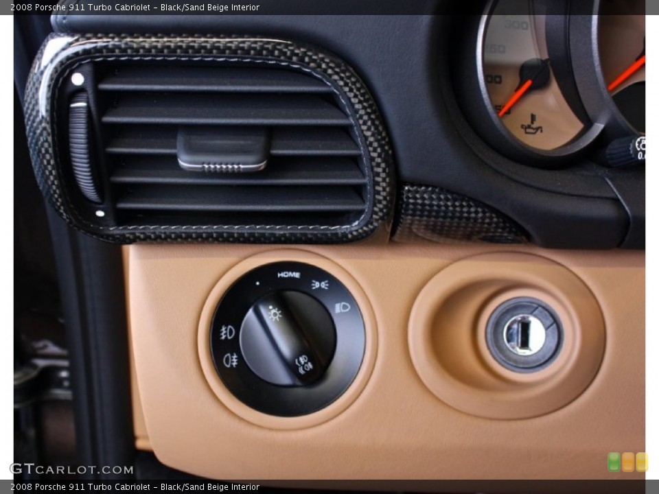 Black/Sand Beige Interior Controls for the 2008 Porsche 911 Turbo Cabriolet #85433685