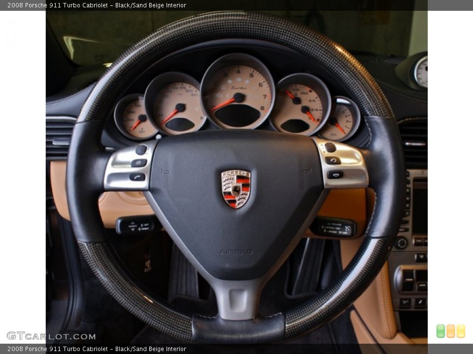 Black/Sand Beige Interior Steering Wheel for the 2008 Porsche 911 Turbo Cabriolet #85433706