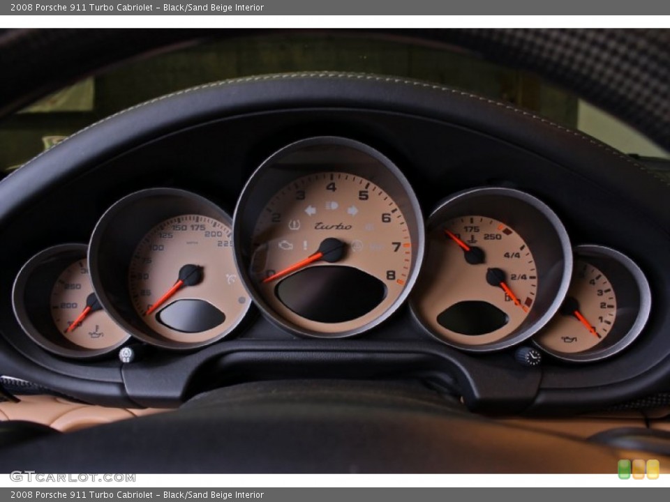 Black/Sand Beige Interior Gauges for the 2008 Porsche 911 Turbo Cabriolet #85433748