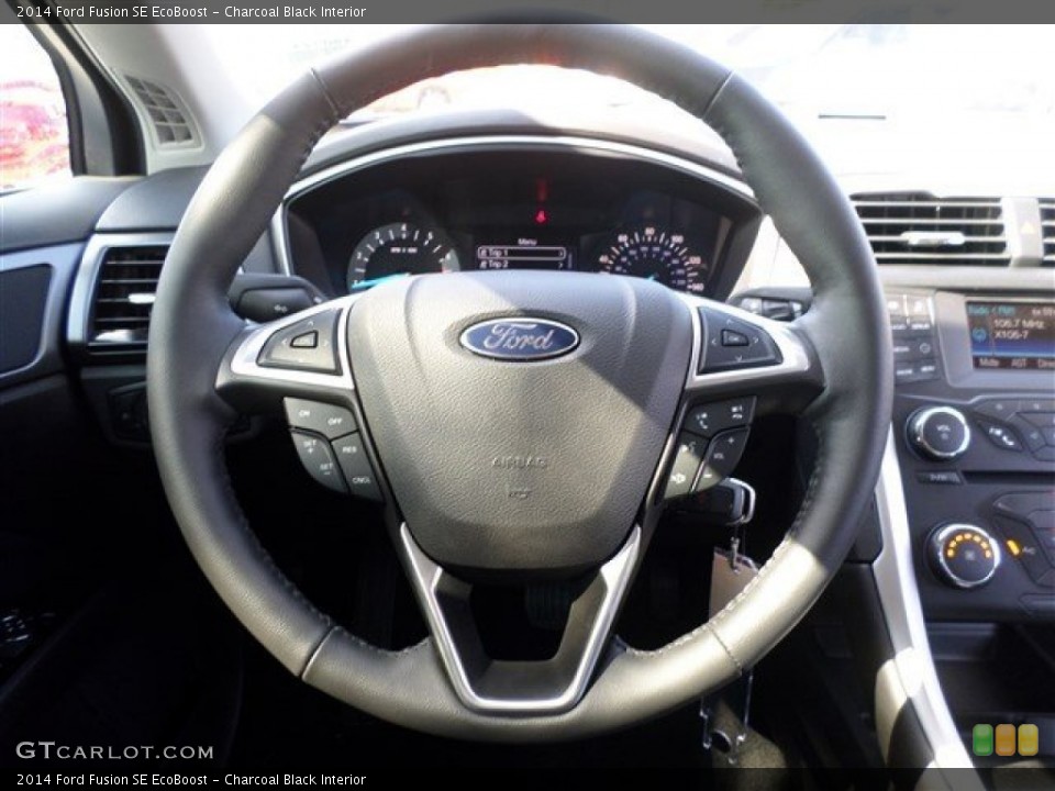 Charcoal Black Interior Steering Wheel for the 2014 Ford Fusion SE EcoBoost #85435146