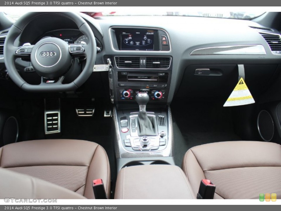 Chestnut Brown Interior Dashboard for the 2014 Audi SQ5 Prestige 3.0 TFSI quattro #85441536