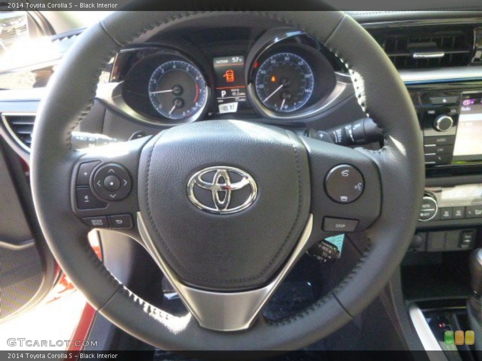 Black Interior Steering Wheel for the 2014 Toyota Corolla S #85448448