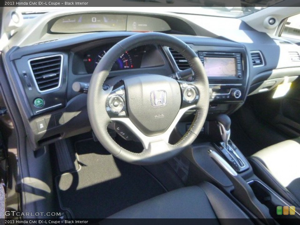 Black Interior Dashboard for the 2013 Honda Civic EX-L Coupe #85457112