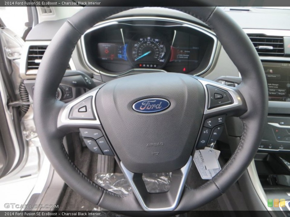 Charcoal Black Interior Steering Wheel for the 2014 Ford Fusion SE EcoBoost #85457640