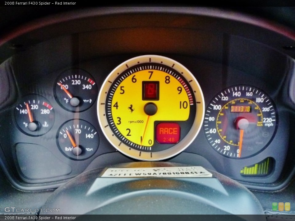 Red Interior Gauges for the 2008 Ferrari F430 Spider #85462984