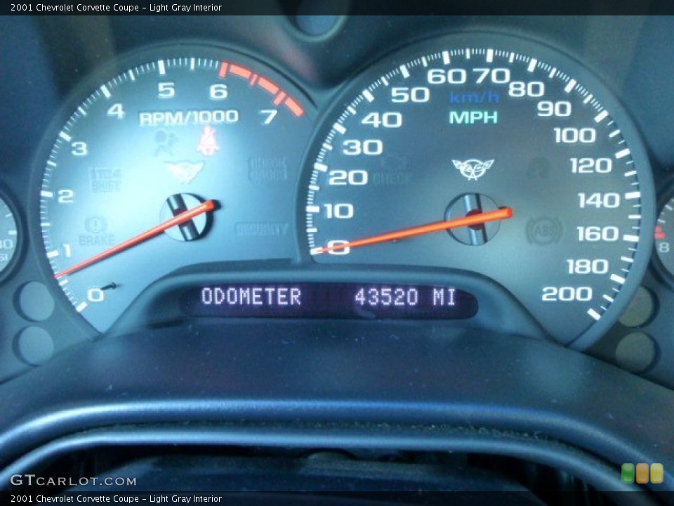 Light Gray Interior Gauges for the 2001 Chevrolet Corvette Coupe #85473788