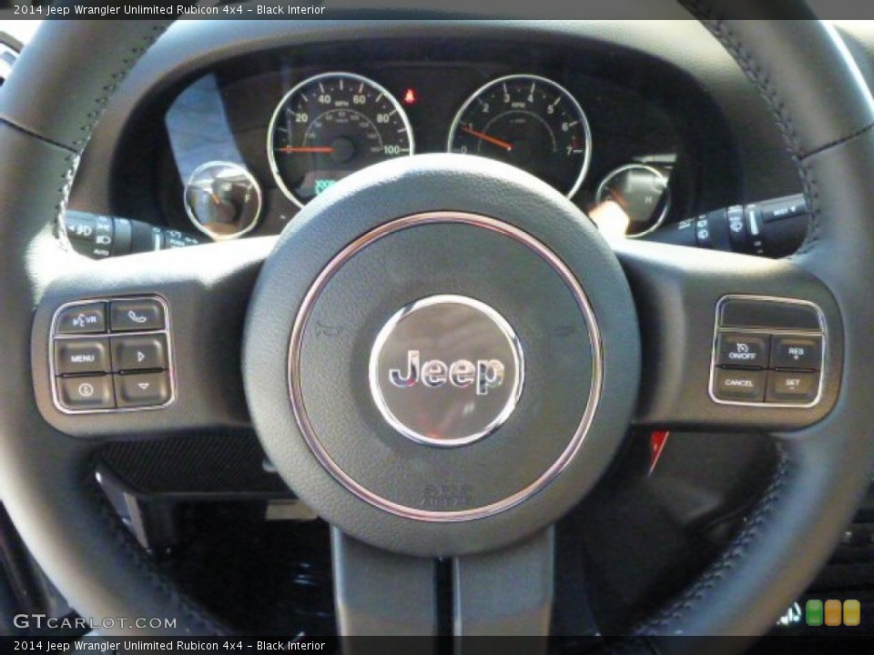 Black Interior Steering Wheel for the 2014 Jeep Wrangler Unlimited Rubicon 4x4 #85475792