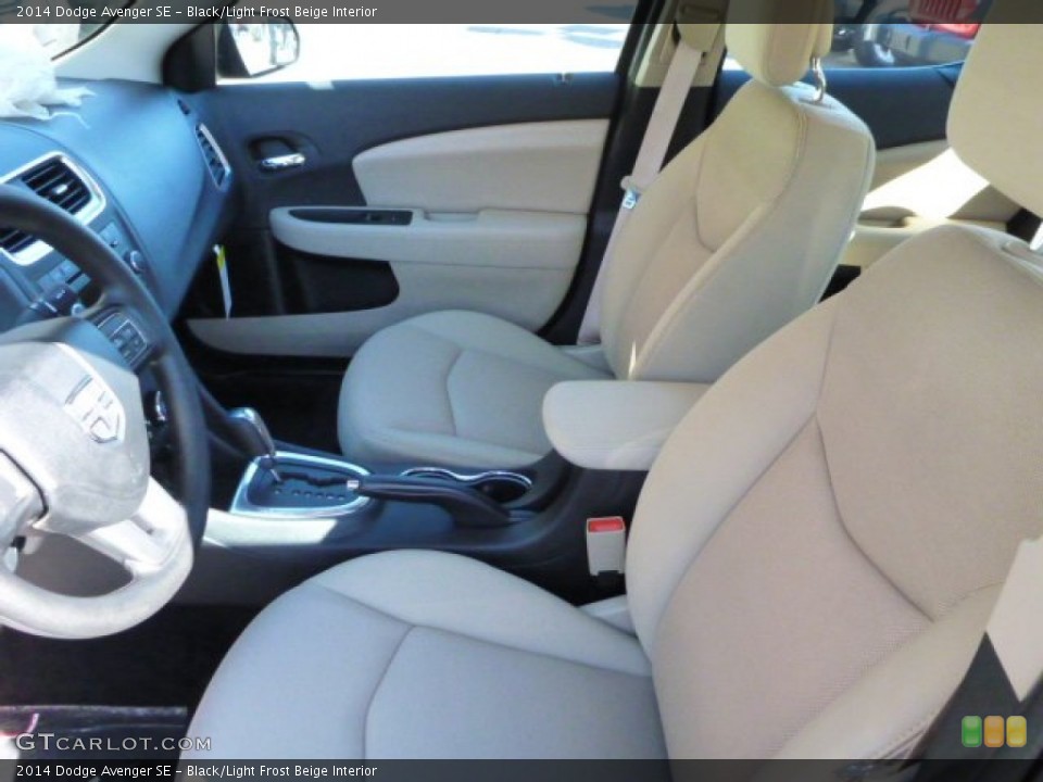 Black/Light Frost Beige Interior Front Seat for the 2014 Dodge Avenger SE #85476953