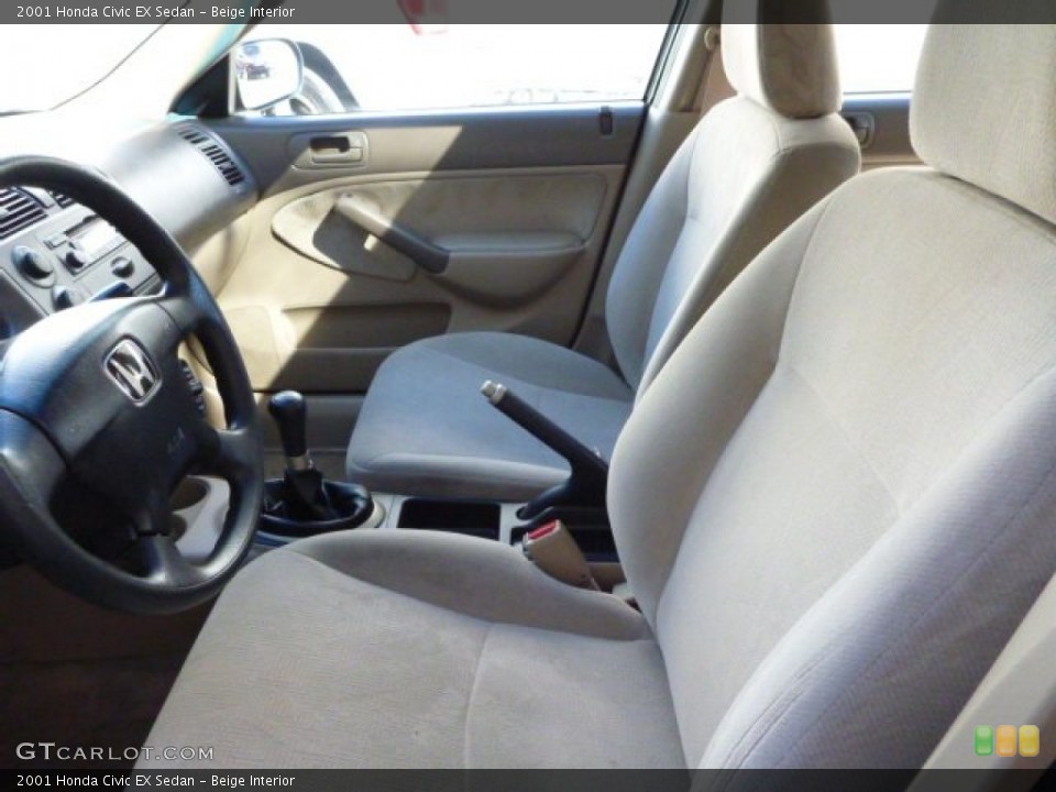 Beige Interior Front Seat for the 2001 Honda Civic EX Sedan #85485686