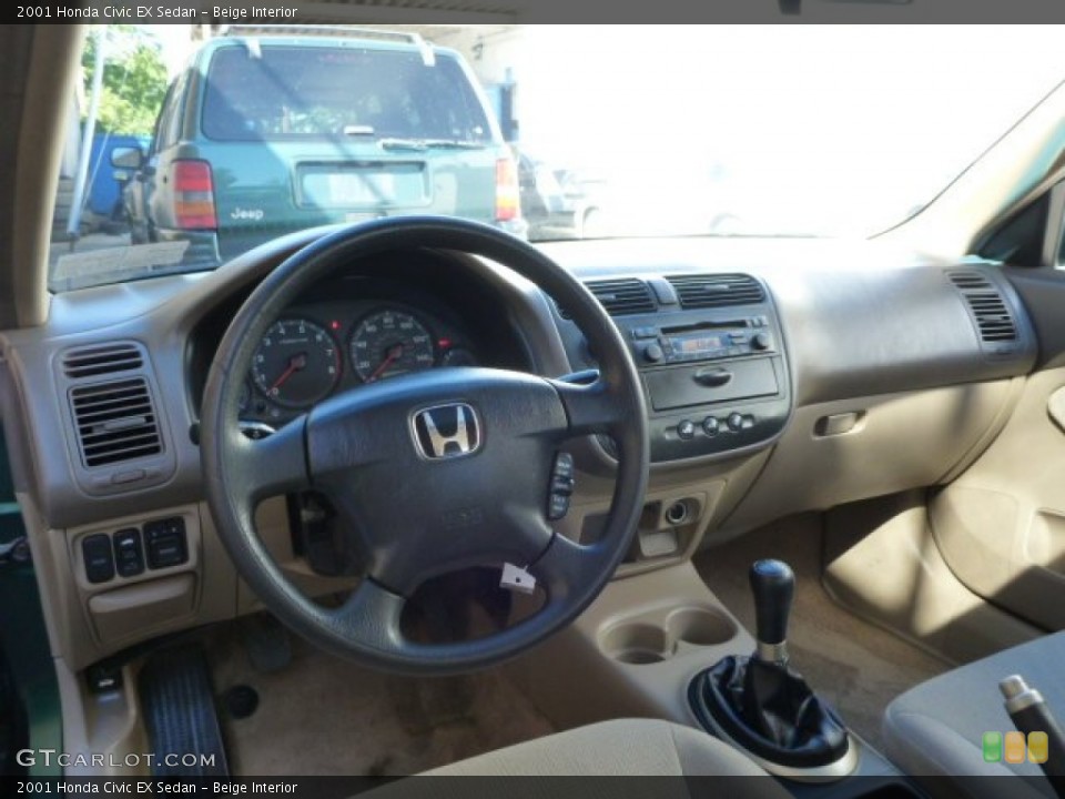 Beige Interior Dashboard for the 2001 Honda Civic EX Sedan #85485713