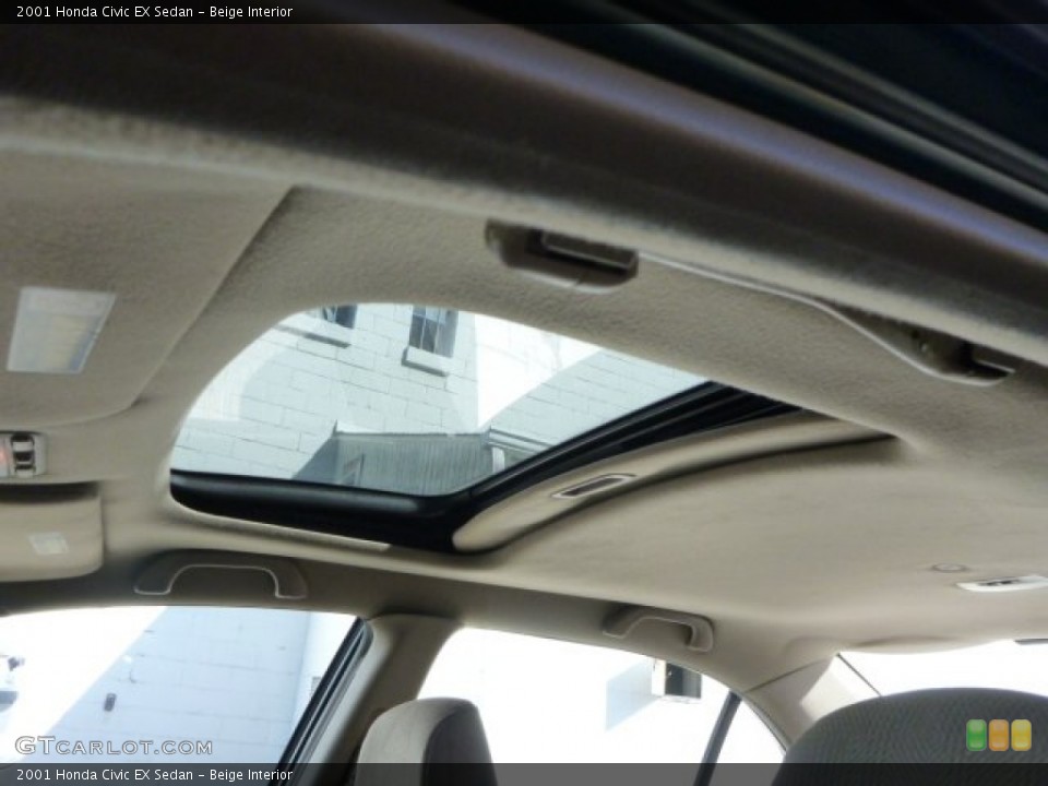 Beige Interior Sunroof for the 2001 Honda Civic EX Sedan #85485752