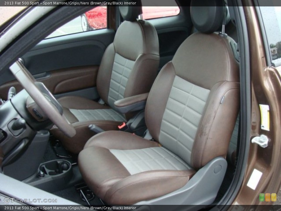 Sport Marrone/Grigio/Nero (Brown/Gray/Black) Interior Front Seat for the 2013 Fiat 500 Sport #85500245