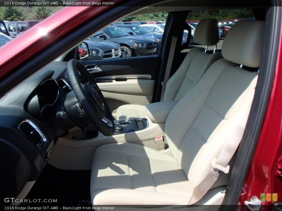 Black/Light Frost Beige Interior Front Seat for the 2014 Dodge Durango SXT AWD #85501883