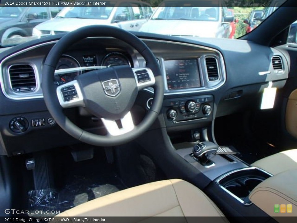 Black/Tan Interior Prime Interior for the 2014 Dodge Charger SXT Plus AWD #85503788
