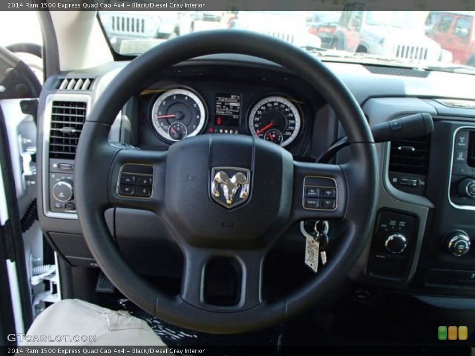 Black/Diesel Gray Interior Steering Wheel for the 2014 Ram 1500 Express Quad Cab 4x4 #85504343