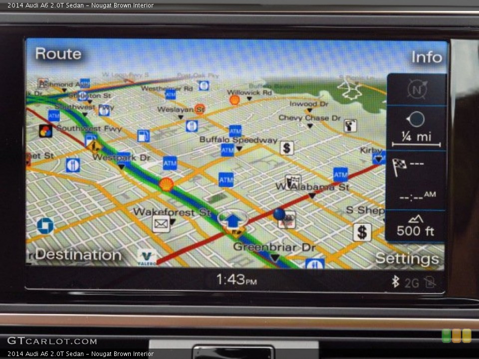 Nougat Brown Interior Navigation for the 2014 Audi A6 2.0T Sedan #85507526