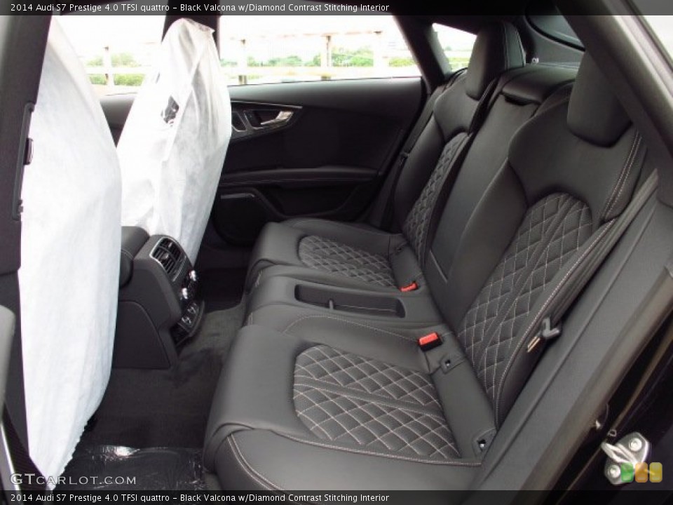 Black Valcona w/Diamond Contrast Stitching Interior Rear Seat for the 2014 Audi S7 Prestige 4.0 TFSI quattro #85507919