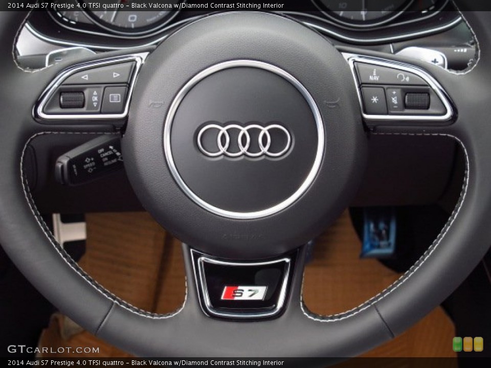 Black Valcona w/Diamond Contrast Stitching Interior Controls for the 2014 Audi S7 Prestige 4.0 TFSI quattro #85508024