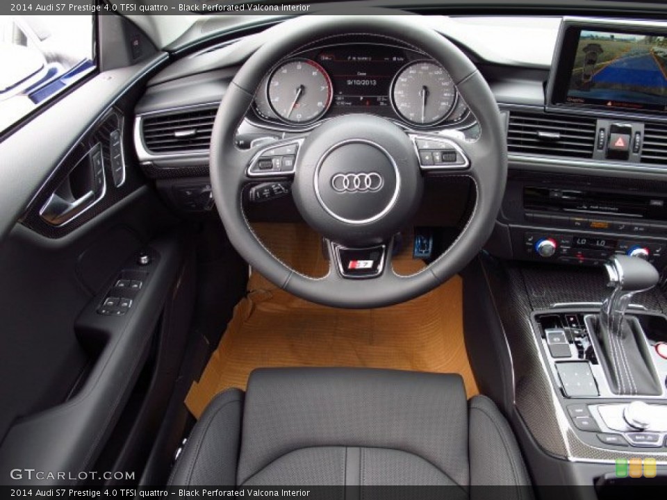 Black Perforated Valcona Interior Steering Wheel for the 2014 Audi S7 Prestige 4.0 TFSI quattro #85508527