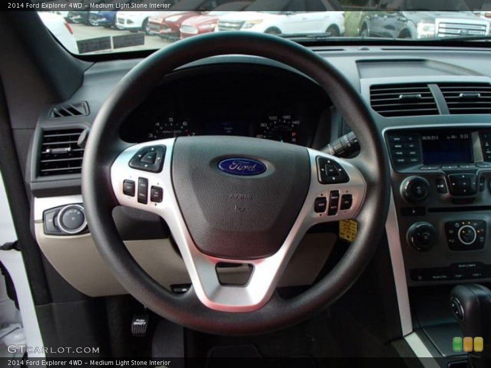 Medium Light Stone Interior Steering Wheel for the 2014 Ford Explorer 4WD #85517933