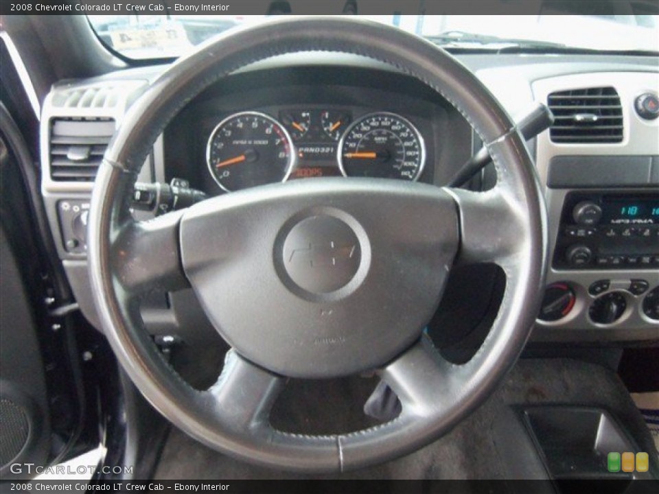 Ebony Interior Steering Wheel for the 2008 Chevrolet Colorado LT Crew Cab #85532792