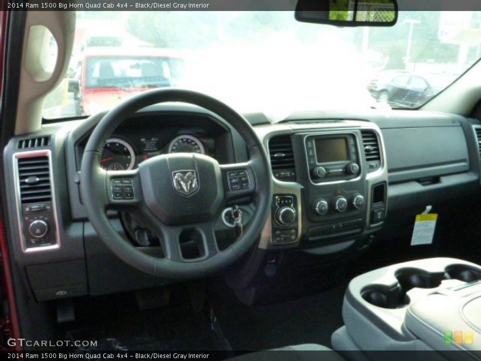 Black/Diesel Gray Interior Dashboard for the 2014 Ram 1500 Big Horn Quad Cab 4x4 #85540739